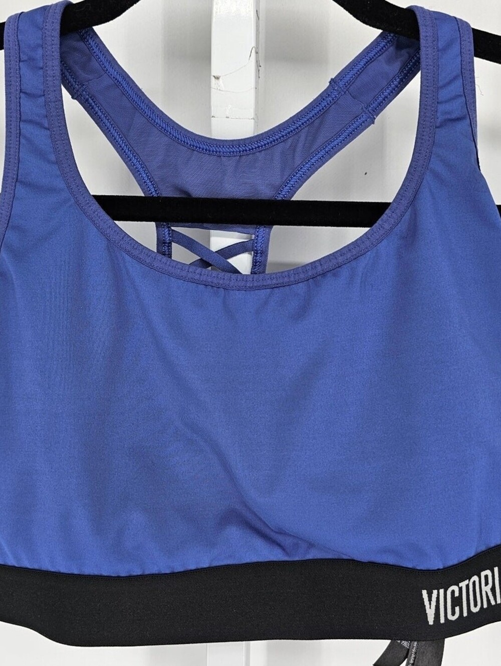 Victorias Secret Womens Sz L The Player Sports Bra Strappy Back Purple